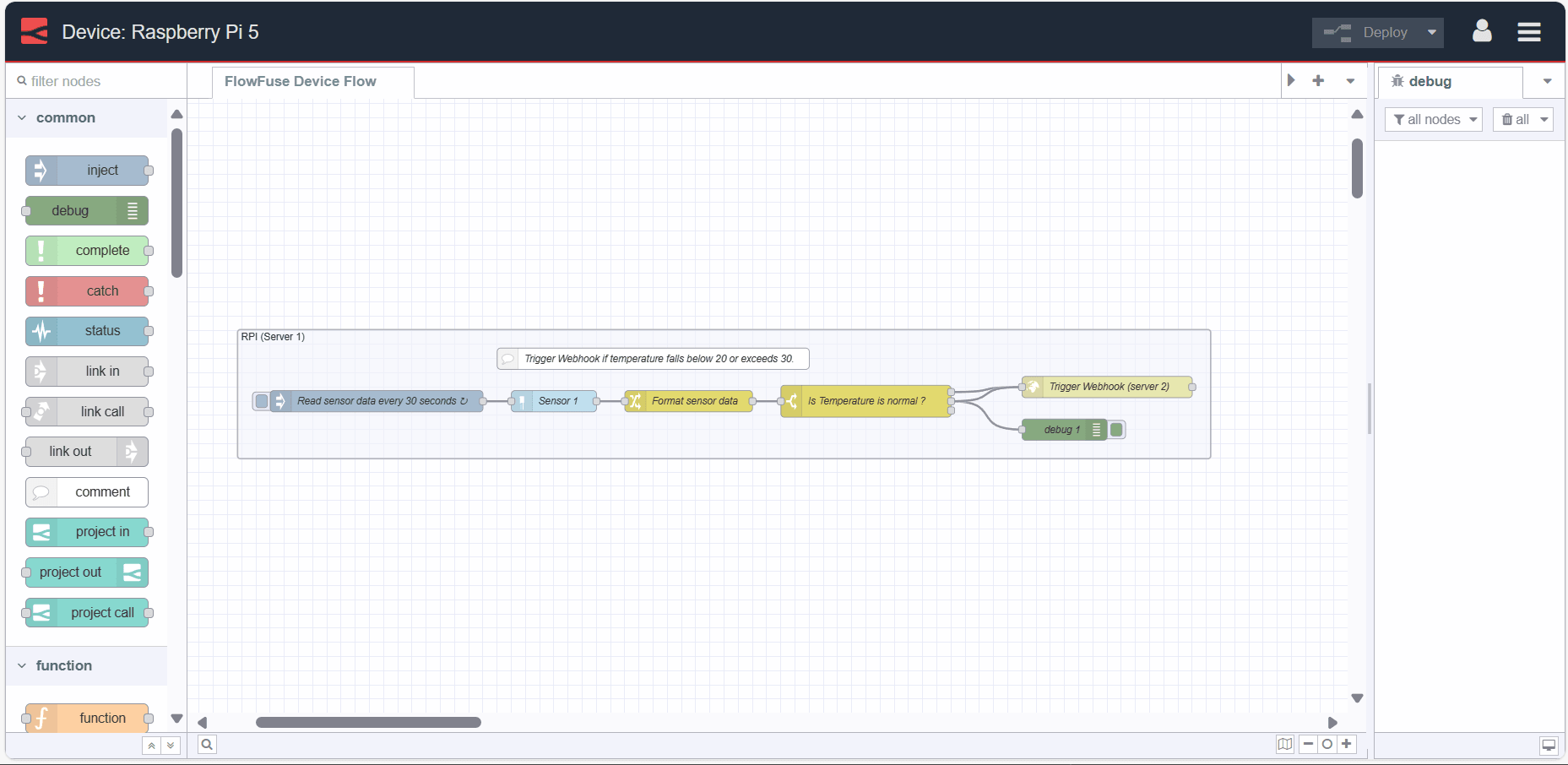 Screenshot Displaying the flow of server 1 "Screenshot Displaying the flow of server 1"