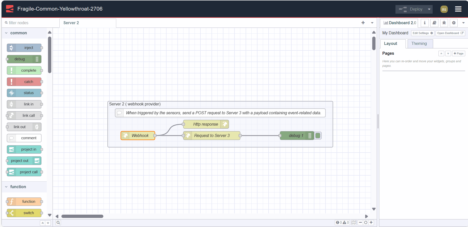 Screenshot Displaying the flow of server 2 "Screenshot Displaying the flow of server 2"